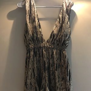 Deep V neck romper